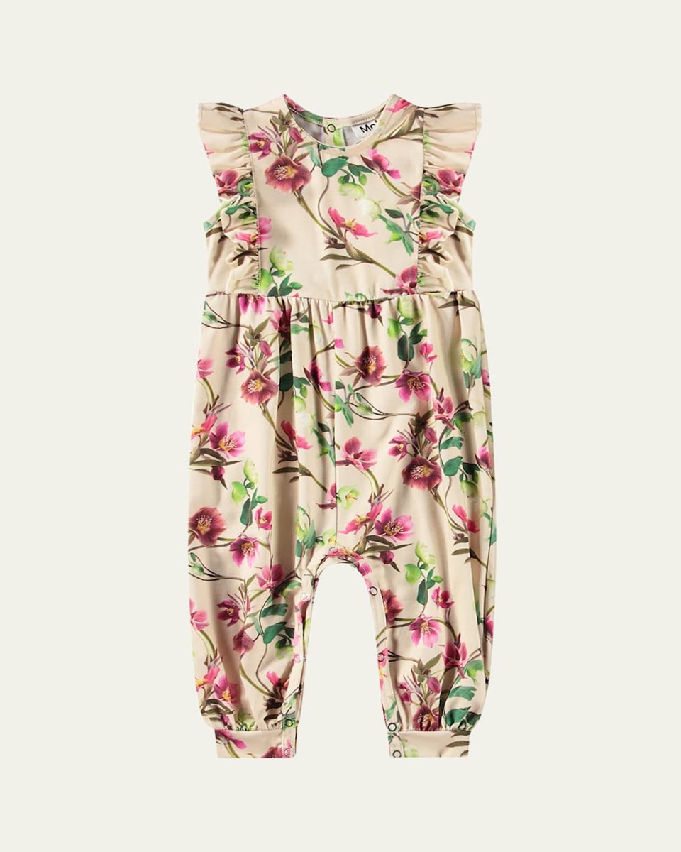 Girl's Fallon Floral-Print Romper, Size 3M-